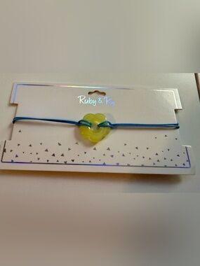 Ruby Rd. Yellow Flower Charm Bracelet with Blue Cord